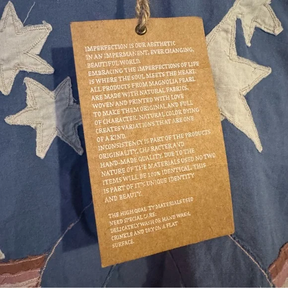 Magnolia Pearl European Cotton Intercosmic Applique Francis Top Free Size NWT - Picture 7 of 11